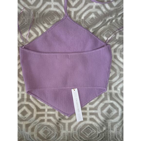 House of Harlow 1960 Lilac Knit Halter Crop Top, Size M – Stylish & Trendy Y2K - Picture 5 of 7